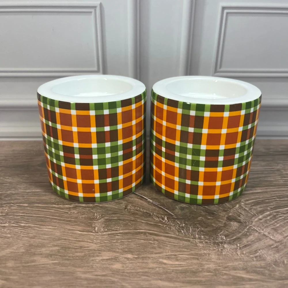 PartyLite autumn tartan